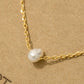 Gold Dipped Dainty Three Pearl Charm Necklace