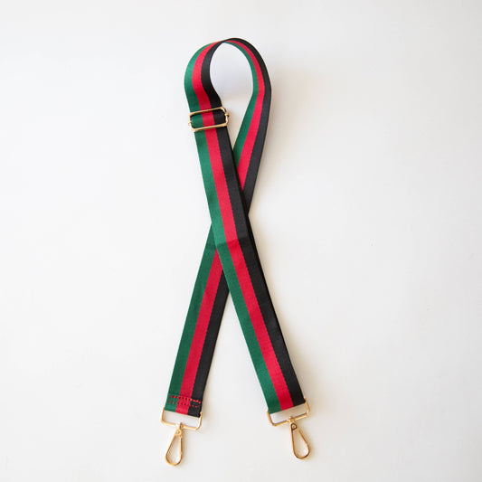 Guitar Style Purse Strap - Green/Red/Black