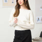 BACK VELVET BOW DETAIL KNIT PULLOVER SWEATER: BURGUNDY