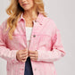 DENIM BUTTON DOWN OVERSIZED JACKET: LT.WASH / S