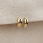 18k Gold Filled Polished Curved Small Stud Earrings