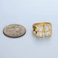 24K Gold Filled Double Baguette CZ Signet Wrap Ring | U330