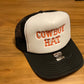 Cowboy Embroidery Trucker Hat Cap: Black/White