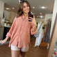 Sandbar Button Down Top in Blush