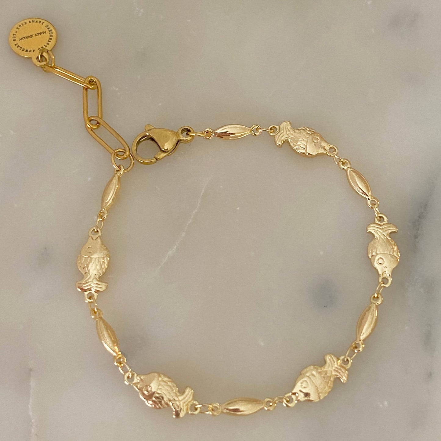 14K Gold Plated Bracelet Summer Fish Tropical Nautical Jewel
