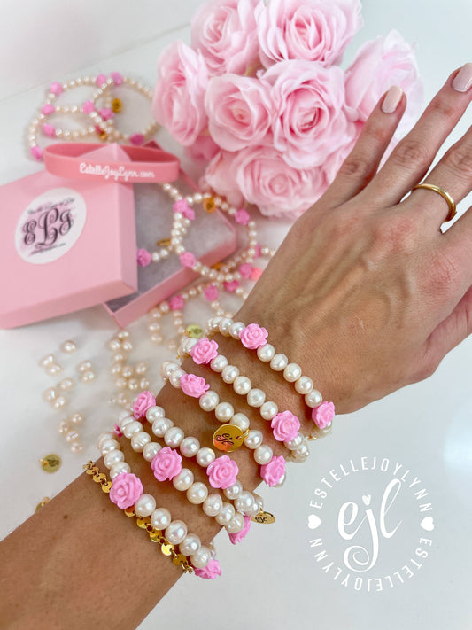 Rosey 6.25" Fresh Water Pearl Beaded Bracelet