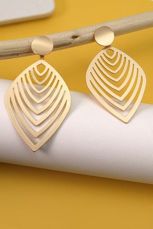 Cutout Leaf Drop Earrings