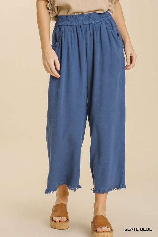Cabana Linen Pants in Slate Blue