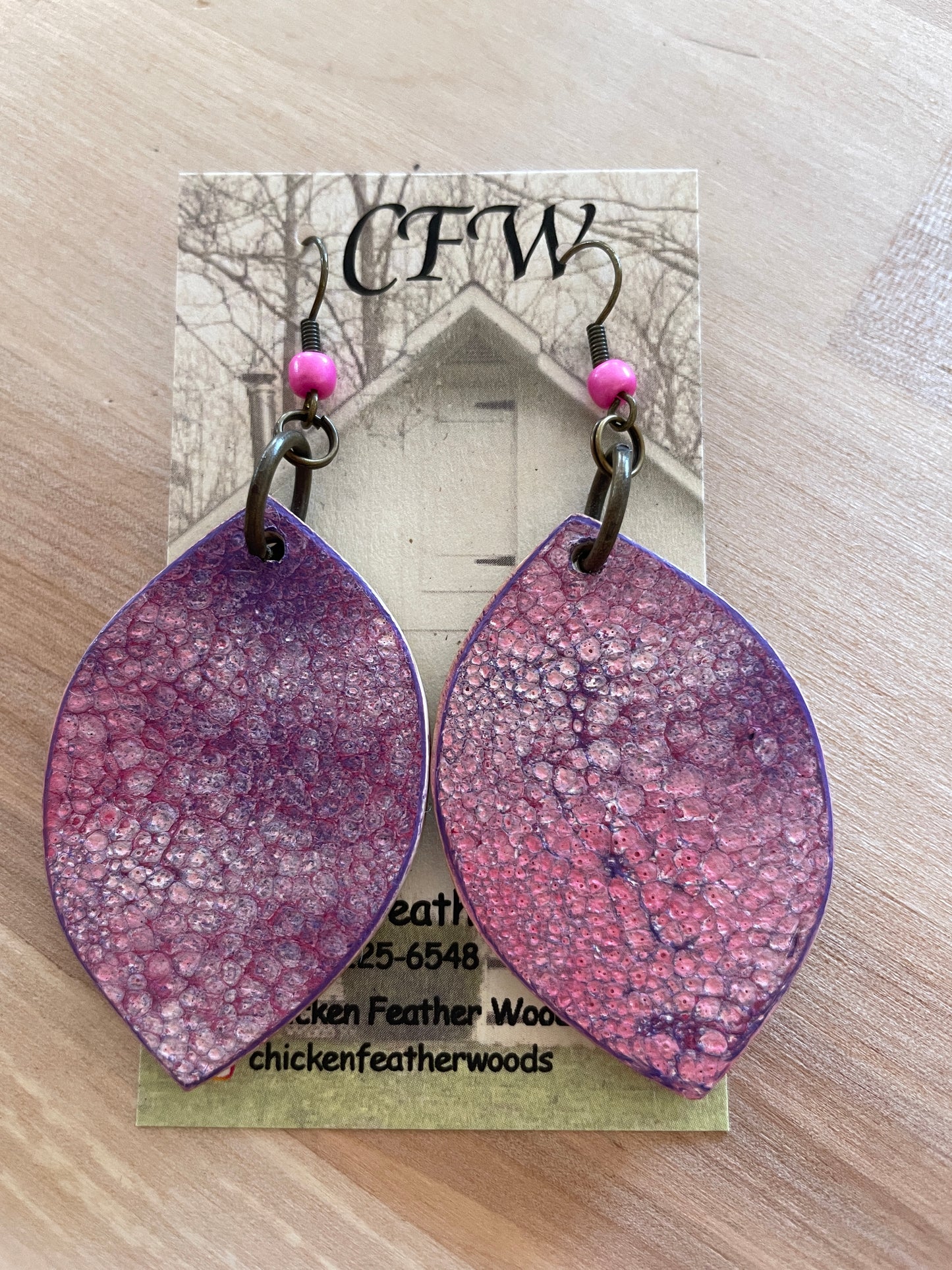 Chicken Feather Woods Earrings (large)
