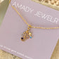 Stars + Crescent Necklace 18k Gold Filled GP Charm Moon