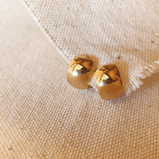 18k Gold Filled Small Chunky Clicker Hoop Waterproof Earrings