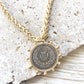 Matte gold horse French Bee coin necklace boutique Kande: French